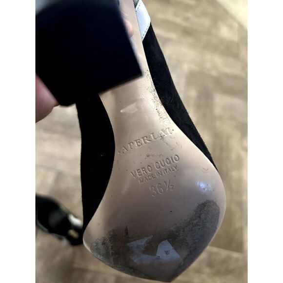 Aperlai Leather Womens Pointed Toe Ankle Bootie Block Heels Black Size EUR 36.5 - Picture 8 of 8